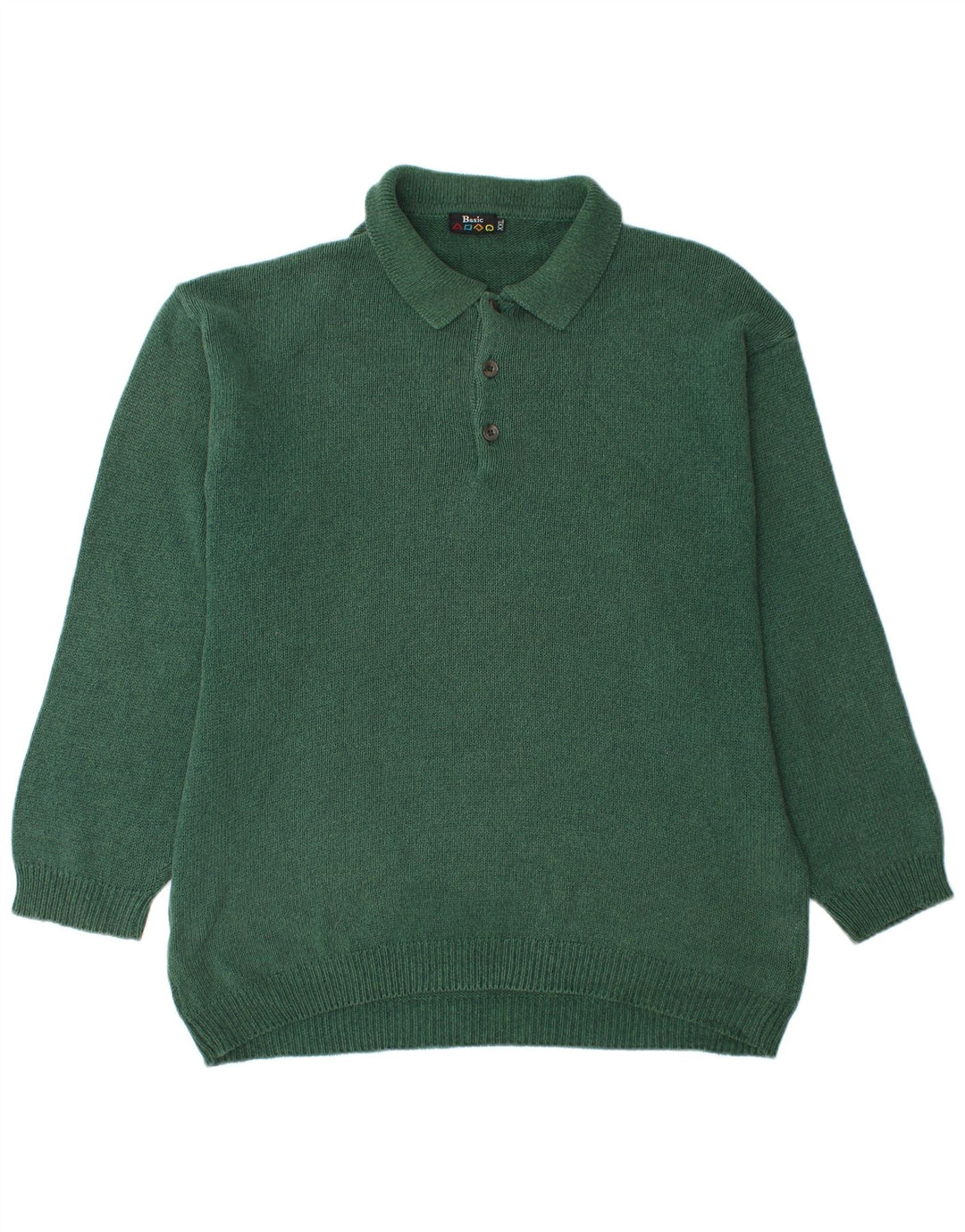 BASIC Jersey de cuello polo para hombre 2XL Algodón verde