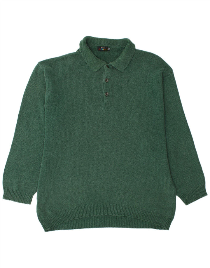 BASIC Jersey de cuello polo para hombre 2XL Algodón verde