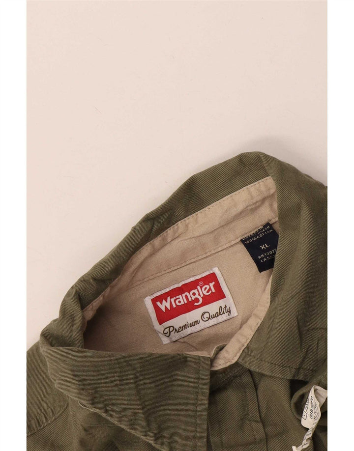 Camisa Wrangler Hombre XL Algodón Caqui