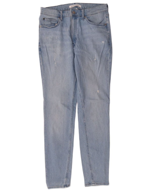 Calvin Klein Jeans Ajustados Desgastados para Mujer W30 L30 Algodón Azul