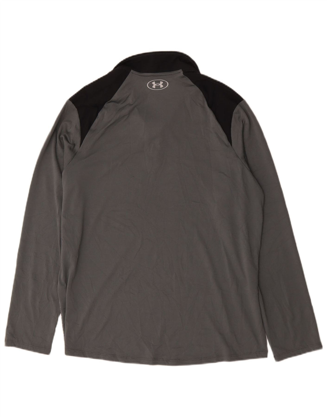 Under Armour Hombre Zip Neck Pullover Chándal Top Grande Gris Colorblock