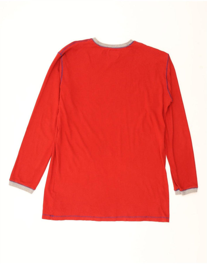Nautica Camiseta Hombre Manga Larga XL Algodón Rojo