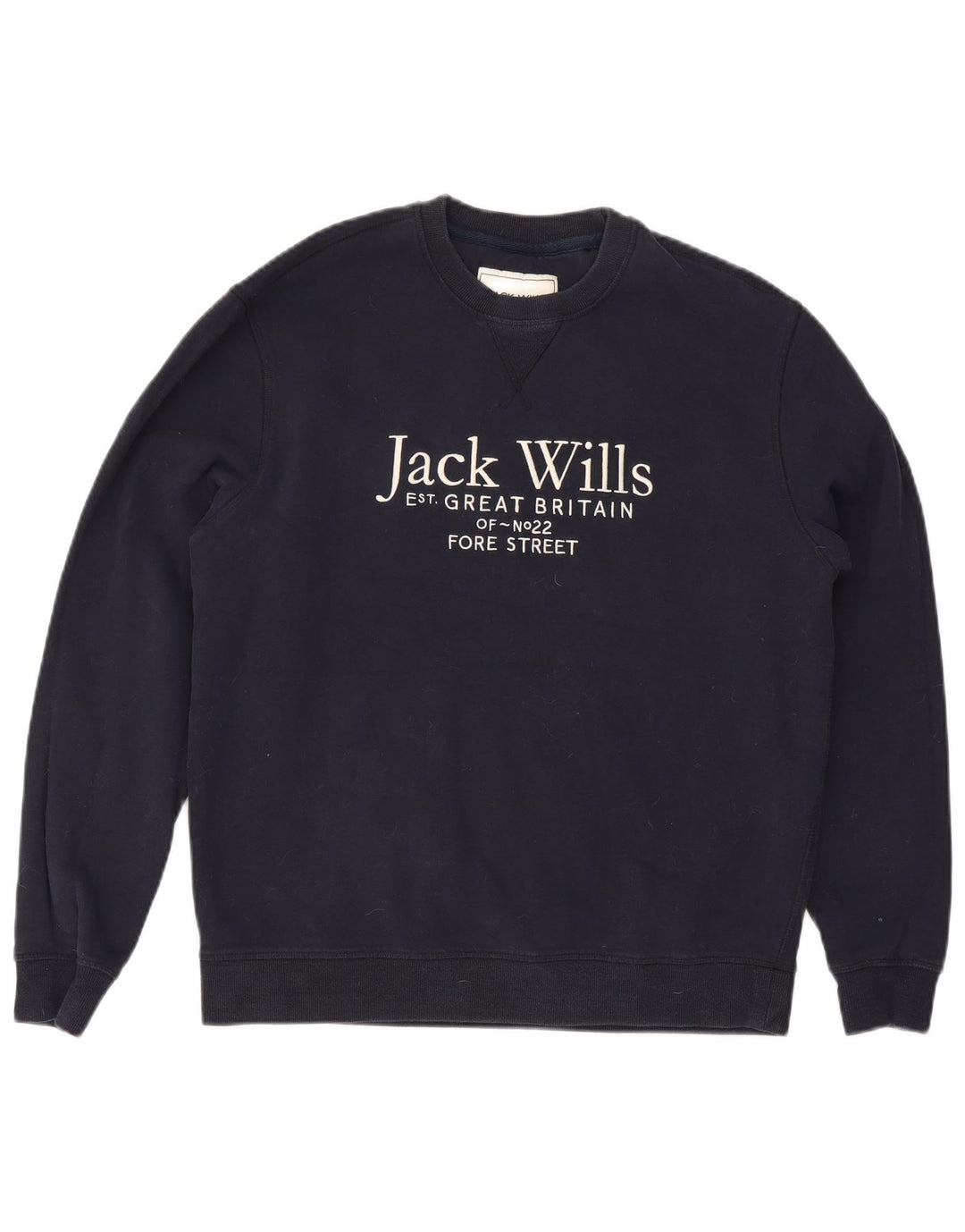 Jack Wills Mens Graphic Sudadera Jumper Grande Azul Marino Algodón