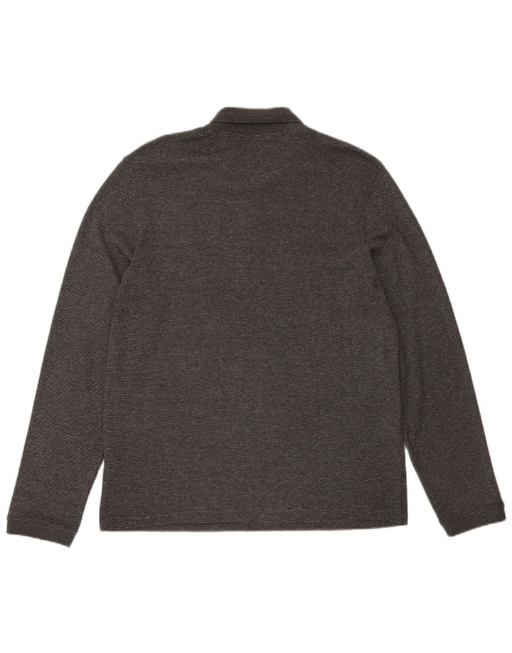 TED BAKER Mens London Long Sleeve Polo Shirt Size 5 XL Grey Cotton