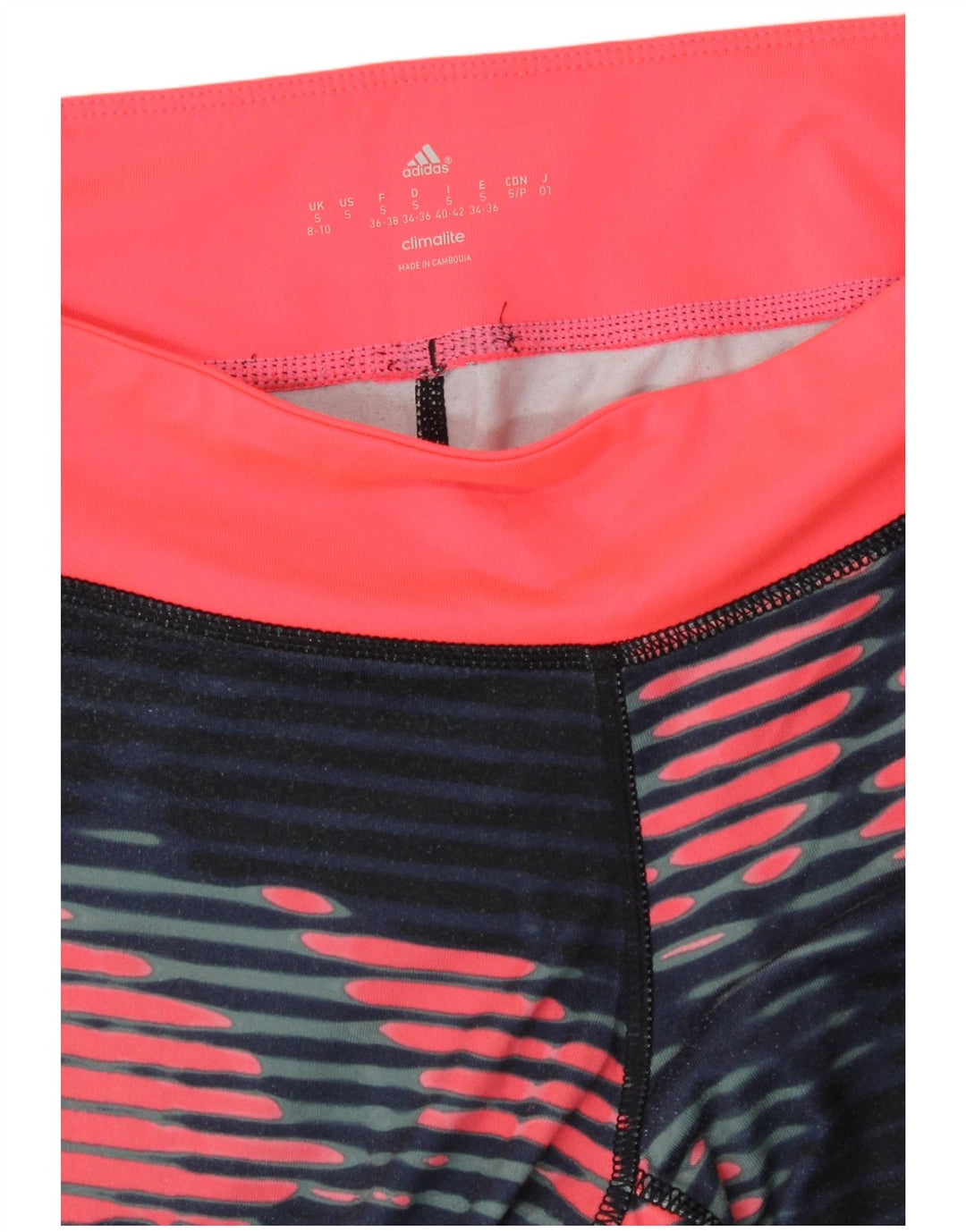 Adidas Leggings cortos para mujer UK 8/10 Poliéster a rayas azules pequeñas