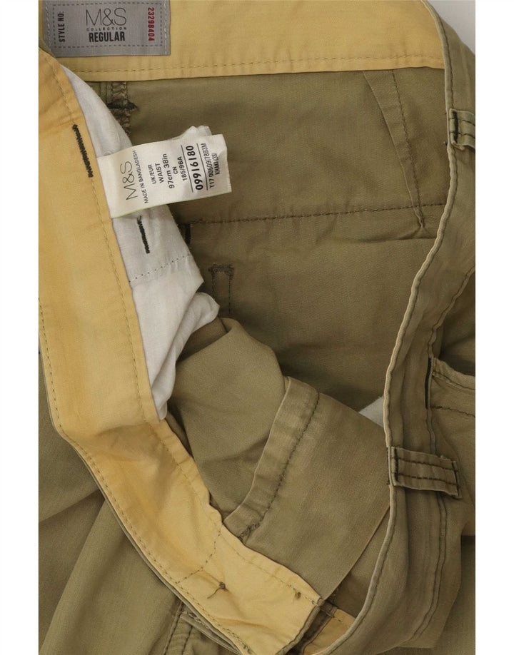 Marks & Spencer Pantalones Cortos Cargo Regulares para Hombre W38 XL Algodón Caqui