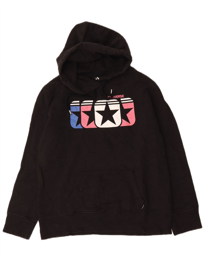 Converse Hombre Sudadera Con Capucha Gráfica Jersey De Algodón Negro Mediano