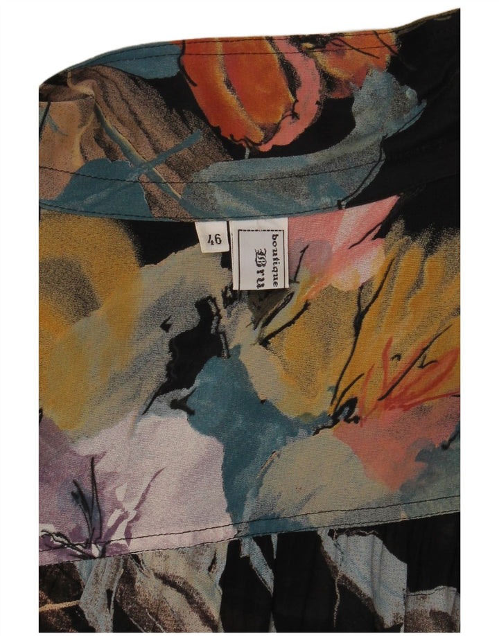 VINTAGE Blusa camisa mujer IT 46 Grande multicolor floral