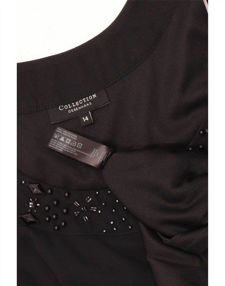 Debenhams Vestido acampanado sin mangas para mujer UK 44 Poliéster negro mediano