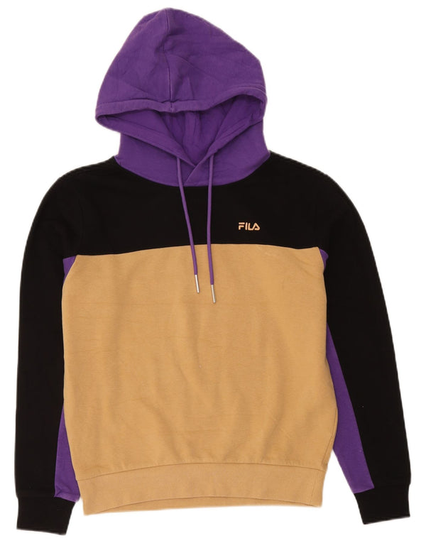 Fila Jersey con capucha extragrande para mujer UK 10 Small Yellow Colourblock Cotton