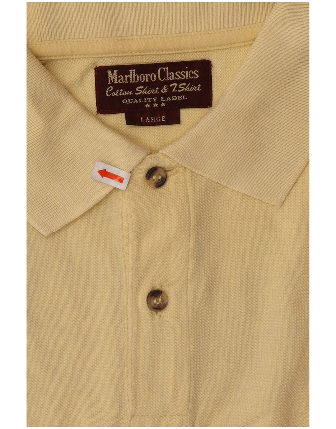 MARLBORO CLASSICS Polo para hombre grande de algodón amarillo