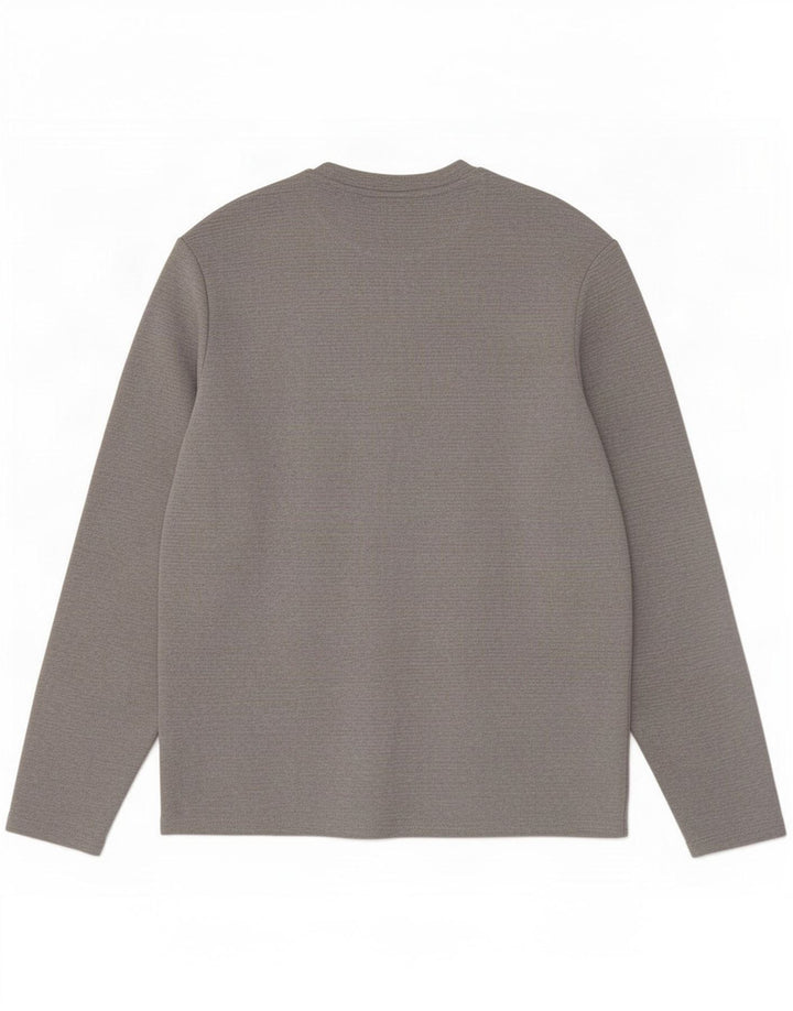 Zara Hombre Top Manga Larga Poliéster Gris Medio