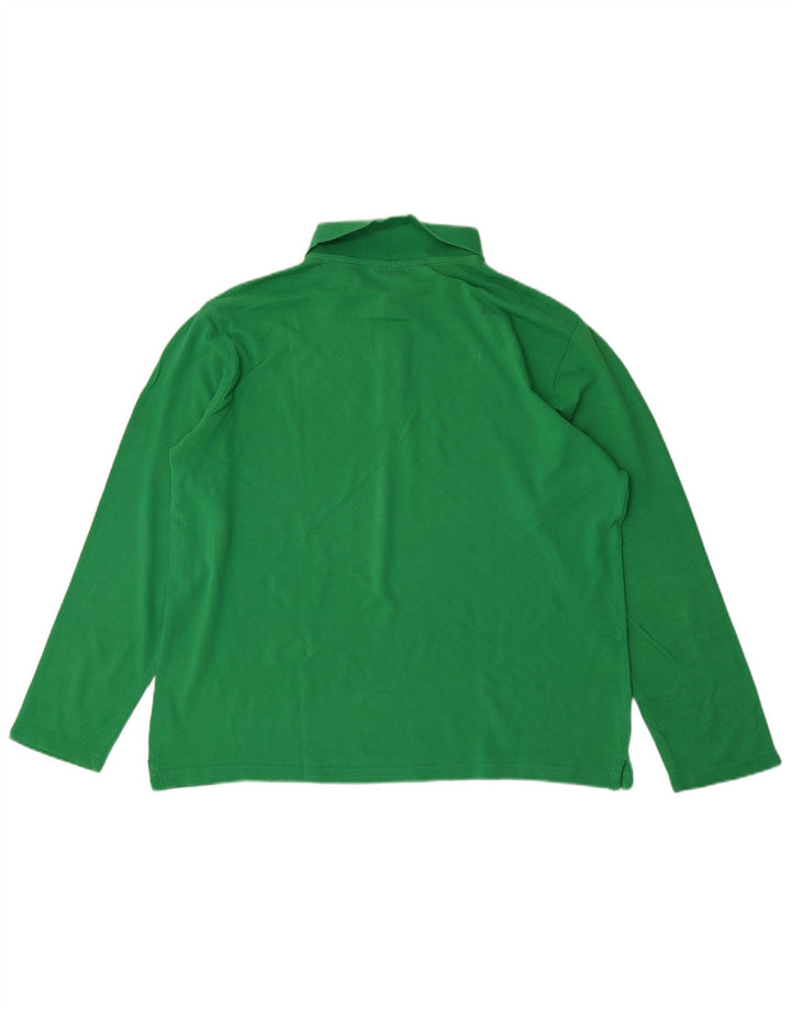 Kappa Polo de manga larga para hombre, talla grande, verde