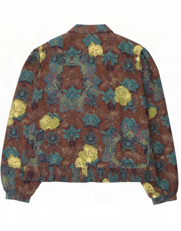 Vintage mujer camisa de gran tamaño blusa EU 44 XL multicolor floral
