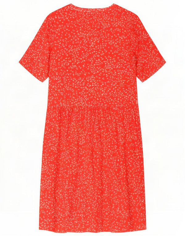 Joules Vestido recto con estampado abstracto para mujer UK 40 Small Red Viscosa