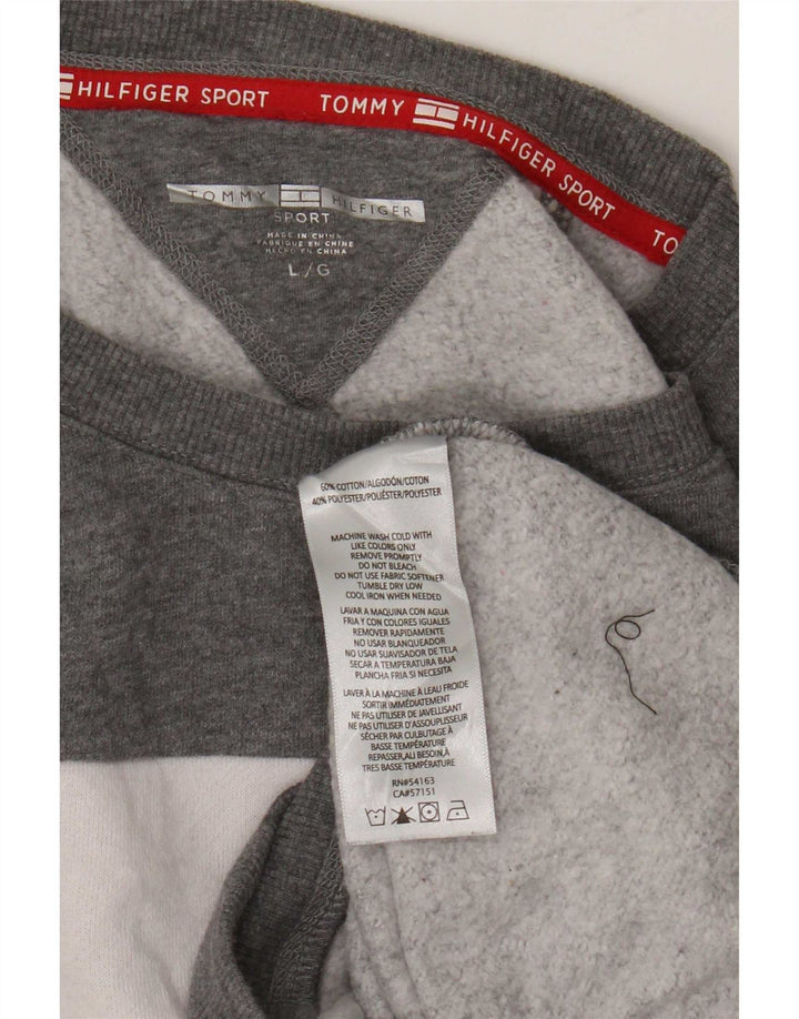 Tommy Hilfiger Sudadera para mujer Jumper UK 46 Grande Gris Colorblock