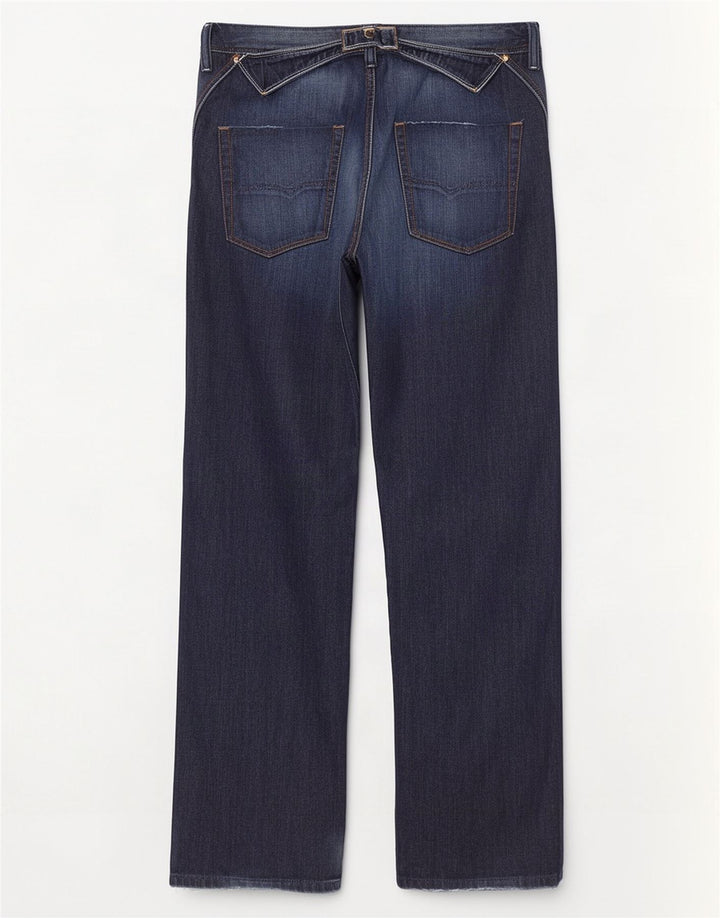 Diesel Hombre Pheyo Vaqueros Rectos Desgastados W33 L34 Algodón Azul Marino