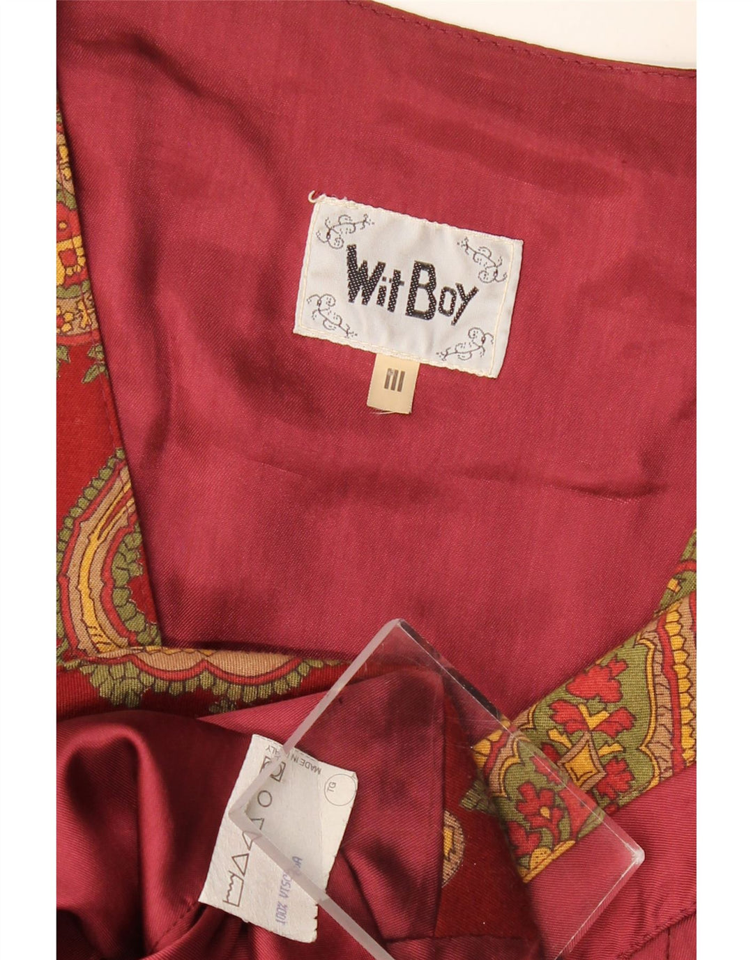 Chaleco De Hombre Wit Boy Viscosa Paisley Burdeos Medio