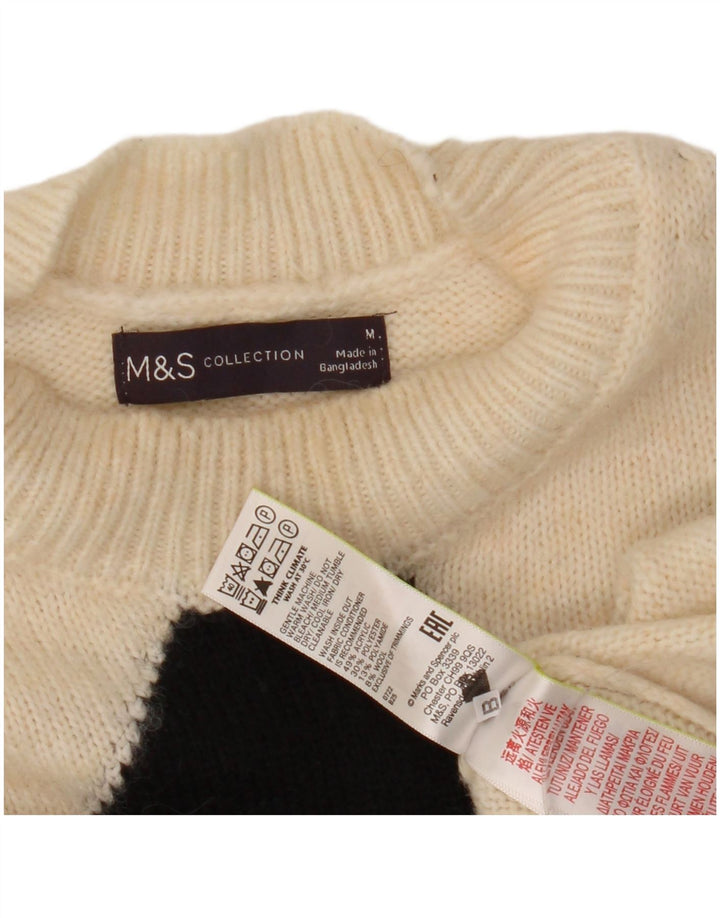 Marks & Spencer - Jersey de cuello redondo para mujer, talla 40, talla mediana, color blanco
