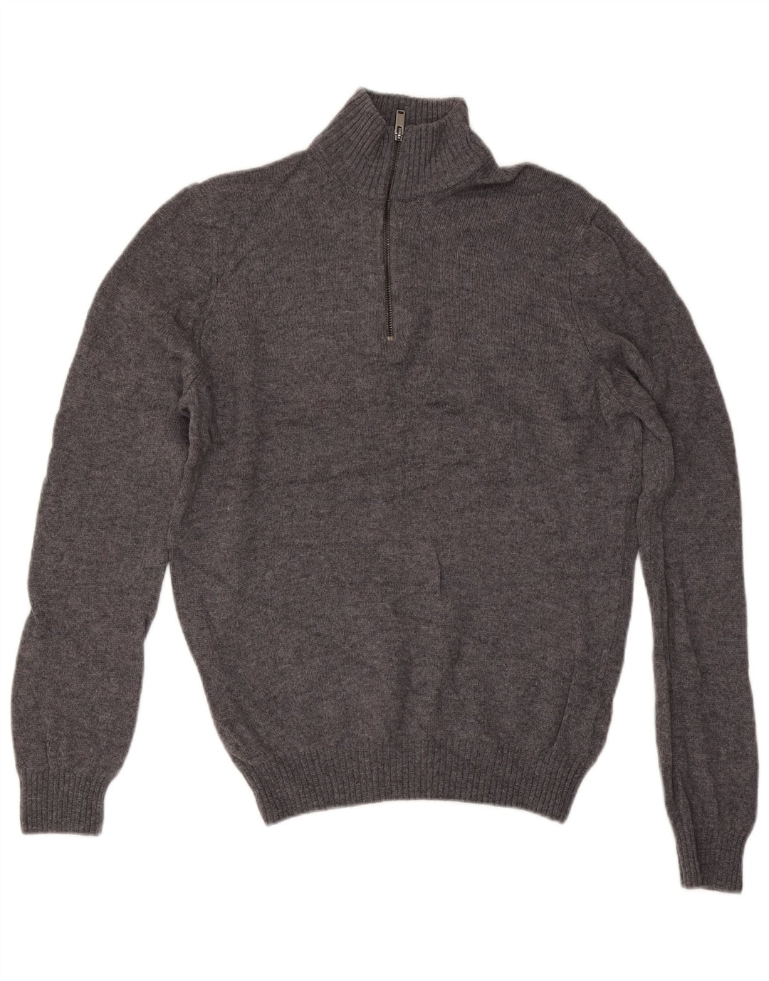 Marks & Spencer Jersey con cuello y cremallera para hombre de lana gris medio