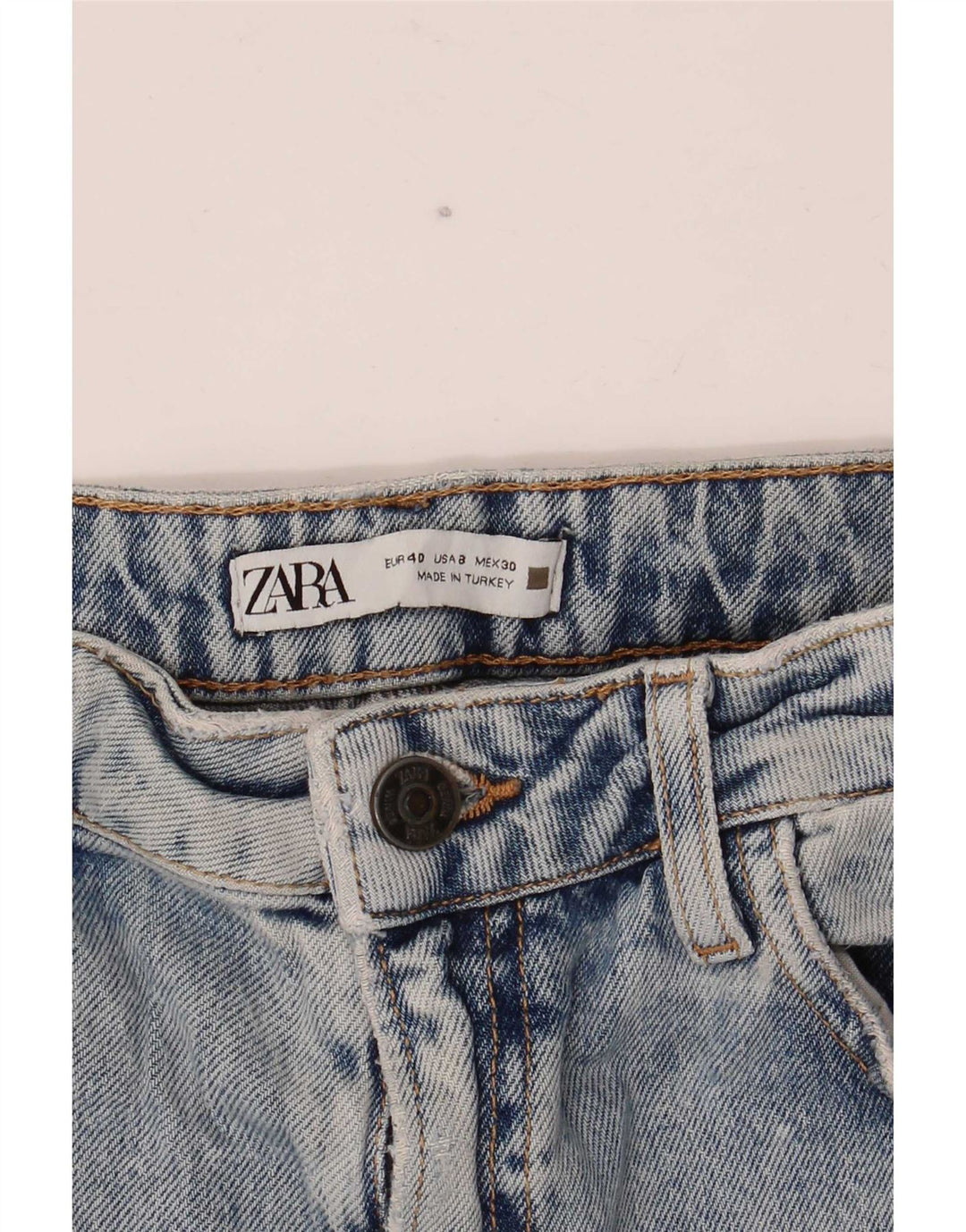 Zara Jeans desgastados con corte de bota para mujer EU 40 Medium W30 L34 Azul