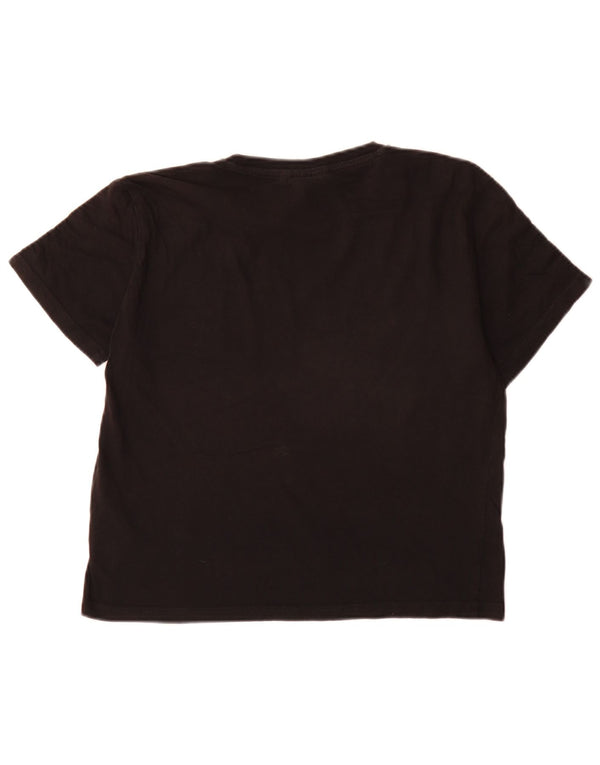 Fila Camiseta gráfica para mujer Top UK 44 Mediano Negro Colorblock Algodón