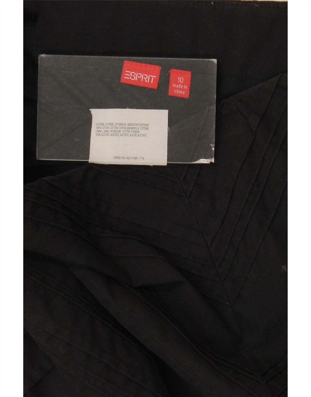 Esprit Falda Acampanada para Mujer UK 10 Small W30 Algodón Negro