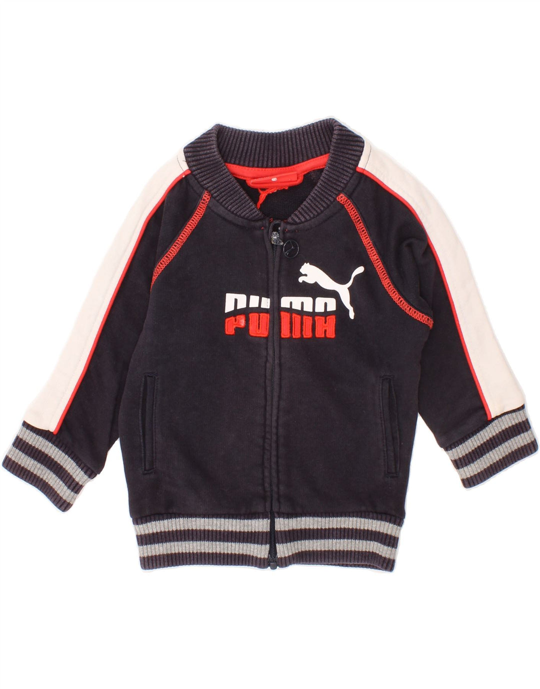 PUMA Baby Boys Graphic Tracksuit Top Jacket 3-6 Months Navy Blue Vintage Puma and Second-Hand Puma from Messina Hembry 