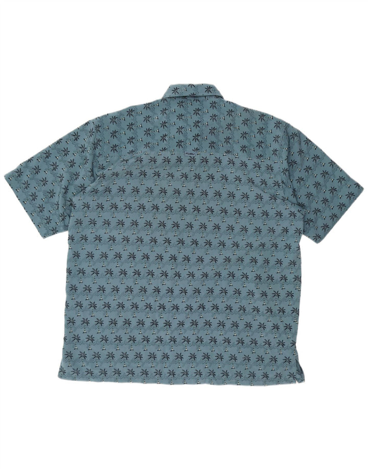 FUBU Mens Graphic Short Sleeve Shirt XL Blue Polyester