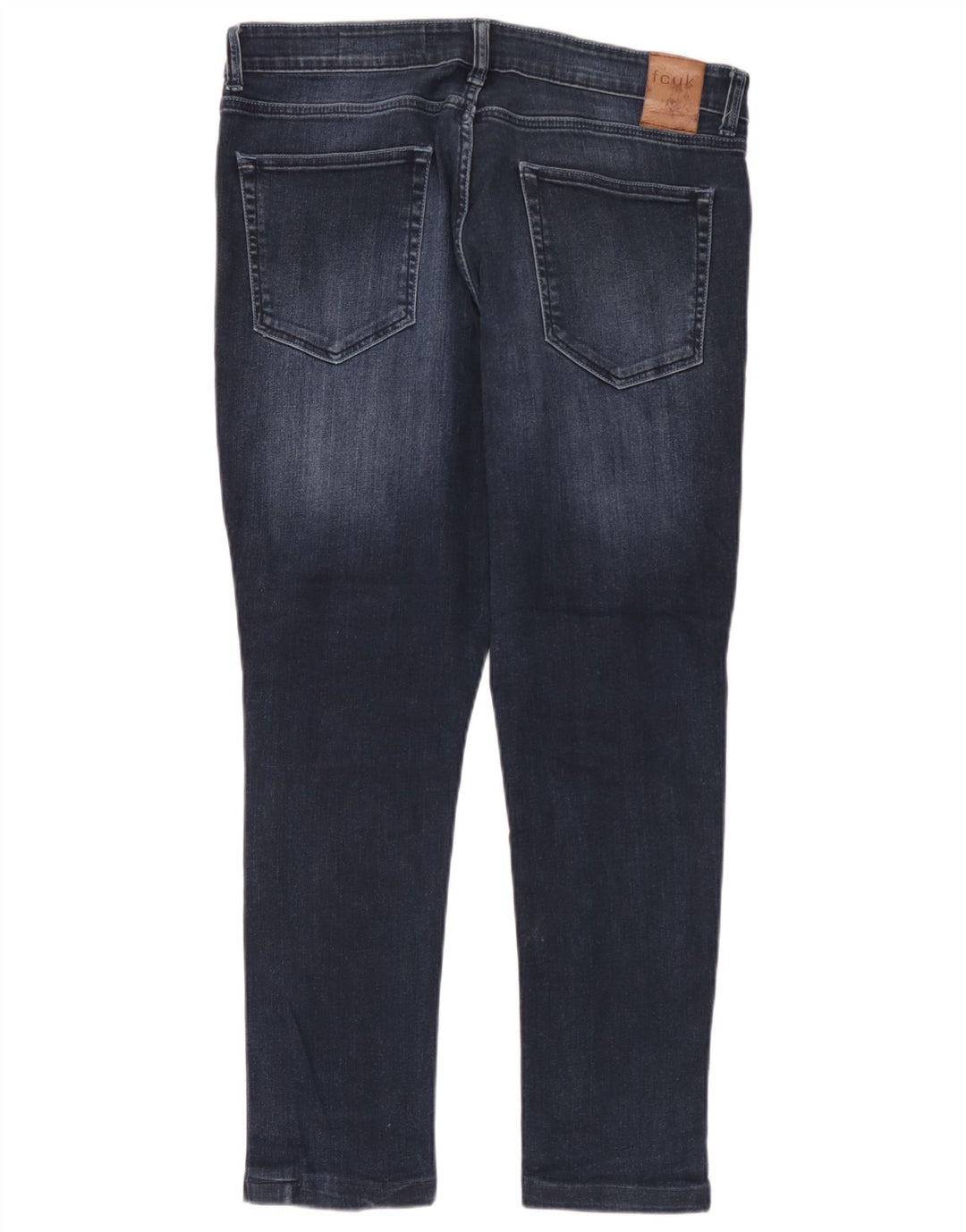 French Connection Vaqueros ajustados desgastados para hombre W36 L28 Algodón azul marino