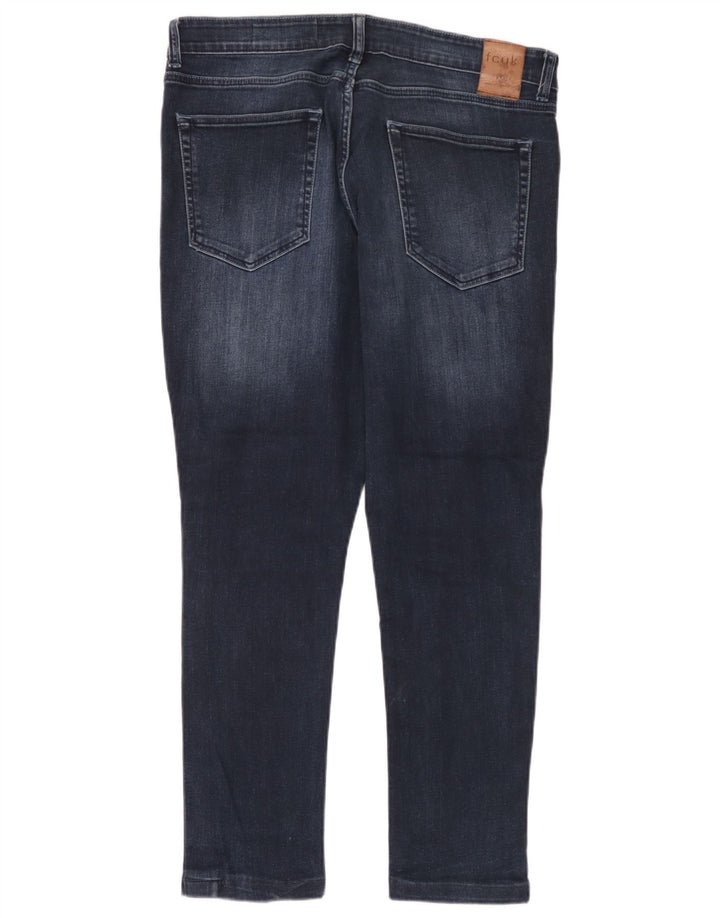 French Connection Vaqueros ajustados desgastados para hombre W36 L28 Algodón azul marino