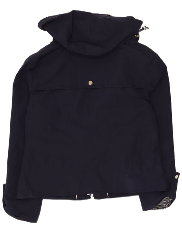 Marks & Spencer Gabardina corta con capucha para mujer UK 42 Azul marino mediano