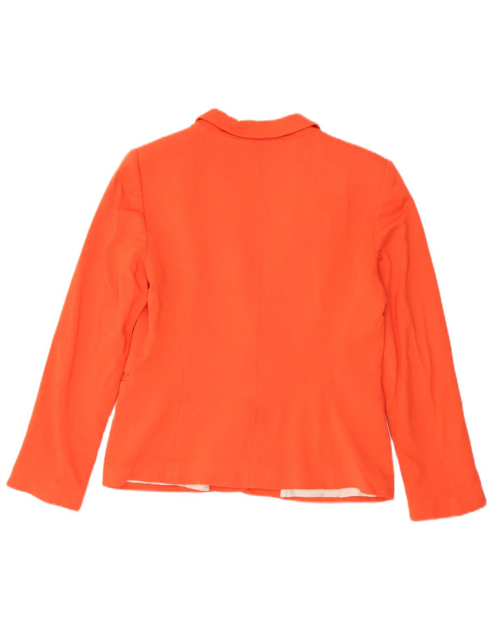Zara Chaqueta Blazer De 1 Botón para Mujer UK 44 Grande Viscosa Naranja