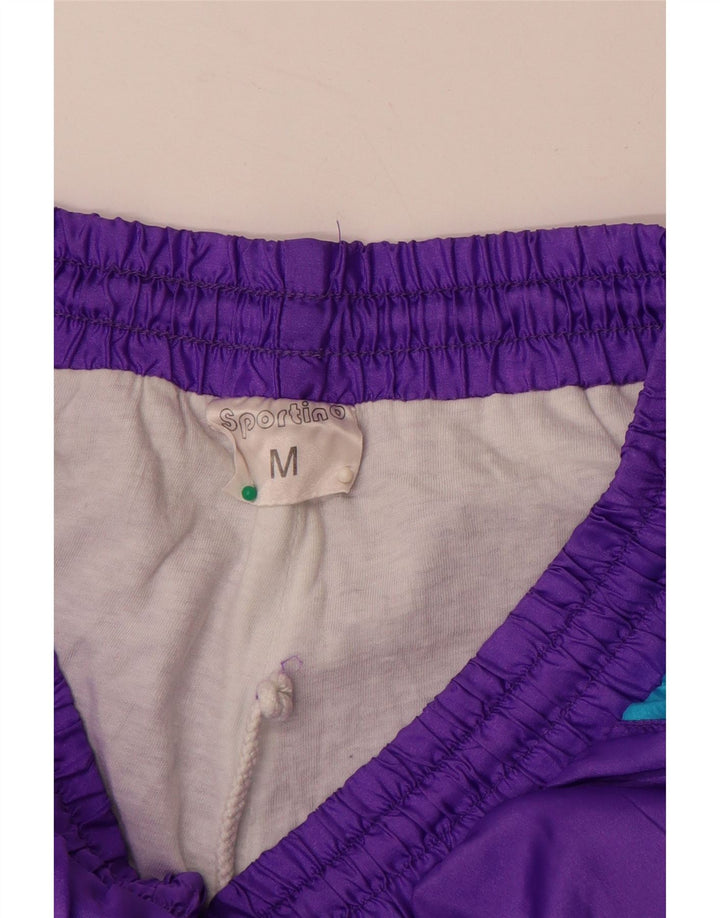 VINTAGE Pantalones de chándal para hombre Joggers Medium Purple Colourblock Nylon
