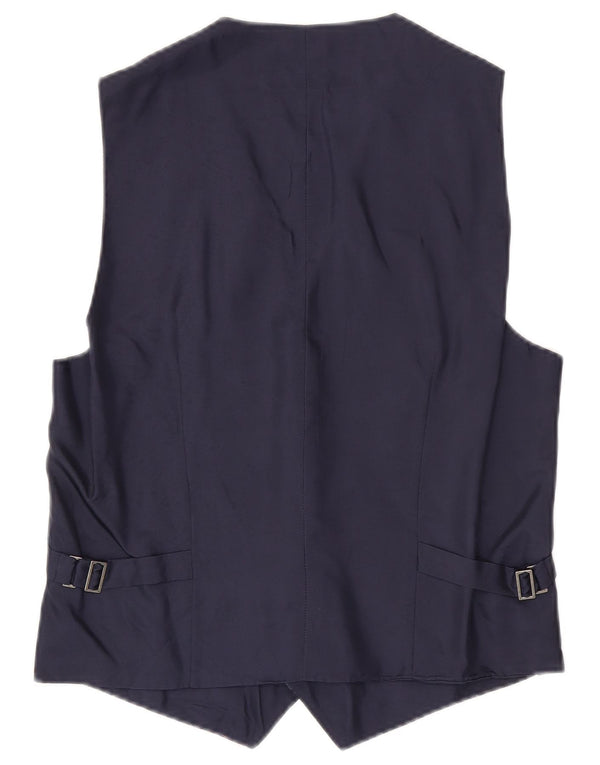 VINTAGE Chaleco para hombre pequeño azul marino Paisley