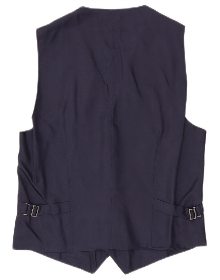 VINTAGE Chaleco para hombre pequeño azul marino Paisley