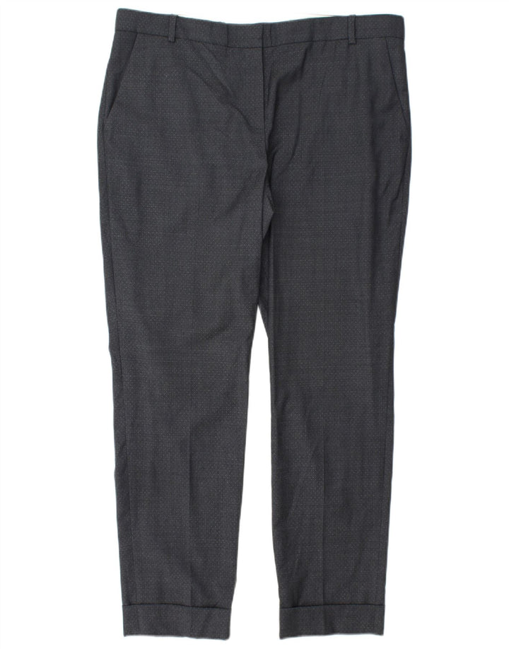 JIGSAW Pantalones chinos rectos para mujer UK 14 Large W34 L28 Gris manchado