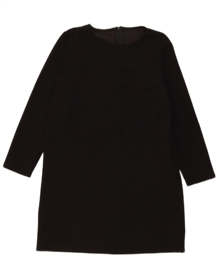 Vintage mujer manga larga cambio vestido Reino Unido 14 medio negro