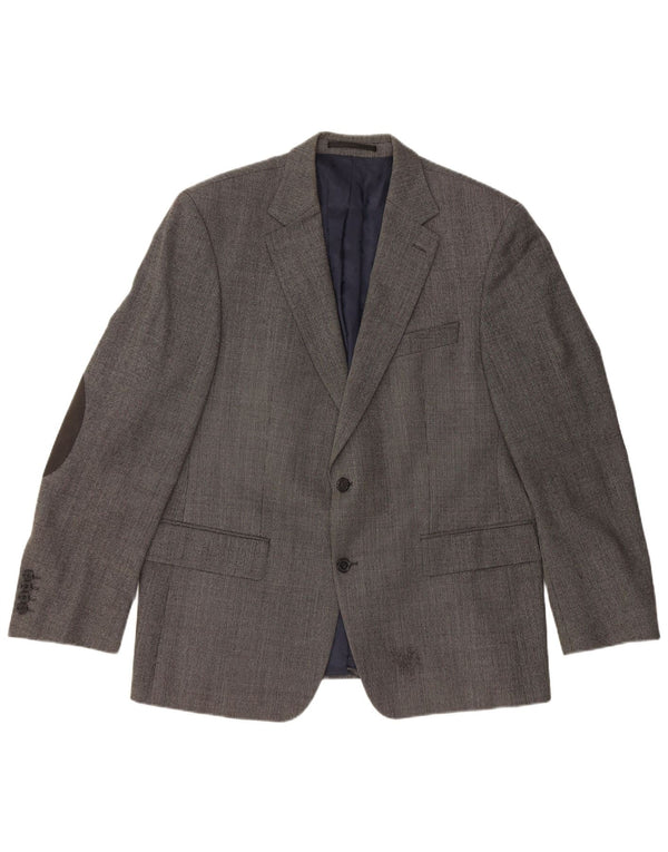 PIERRE CARDIN Chaqueta tipo blazer de 2 botones para hombre UK 40 Large Grey Virgin Wool
