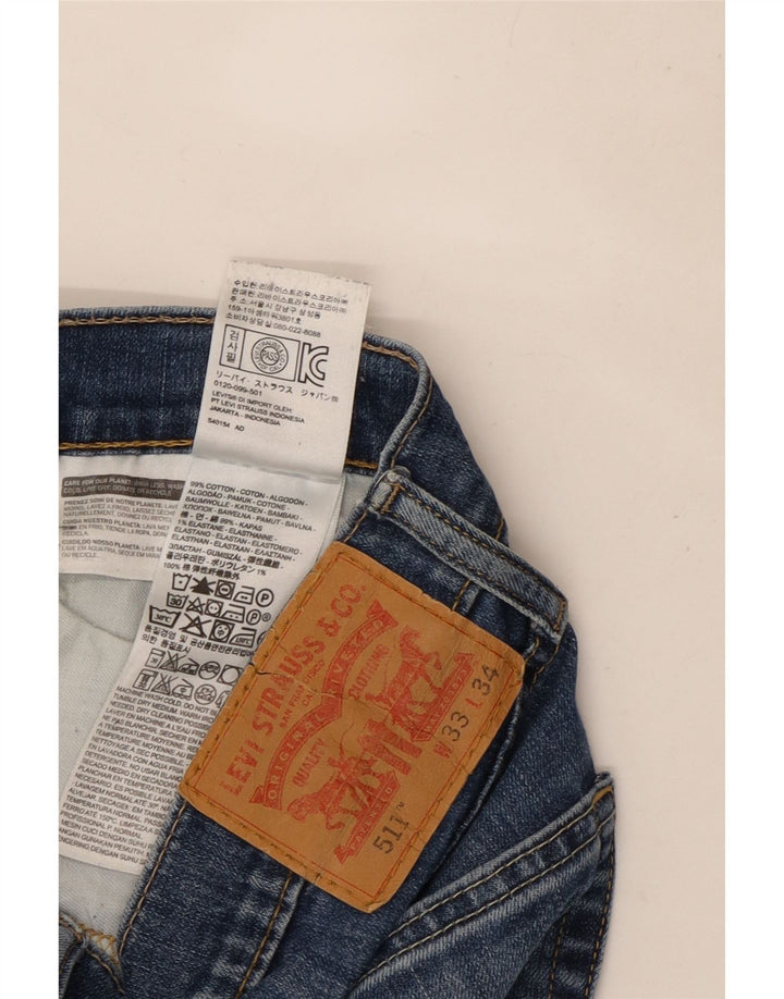 Levi's Hombre 511 Slim Jeans W33 L31 Algodón Azul