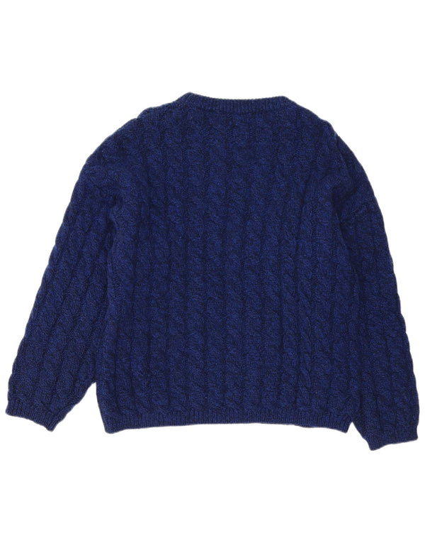 Benetton Jersey Con Cuello Barco IT 50 Medium Azul Marino Lana Virgen