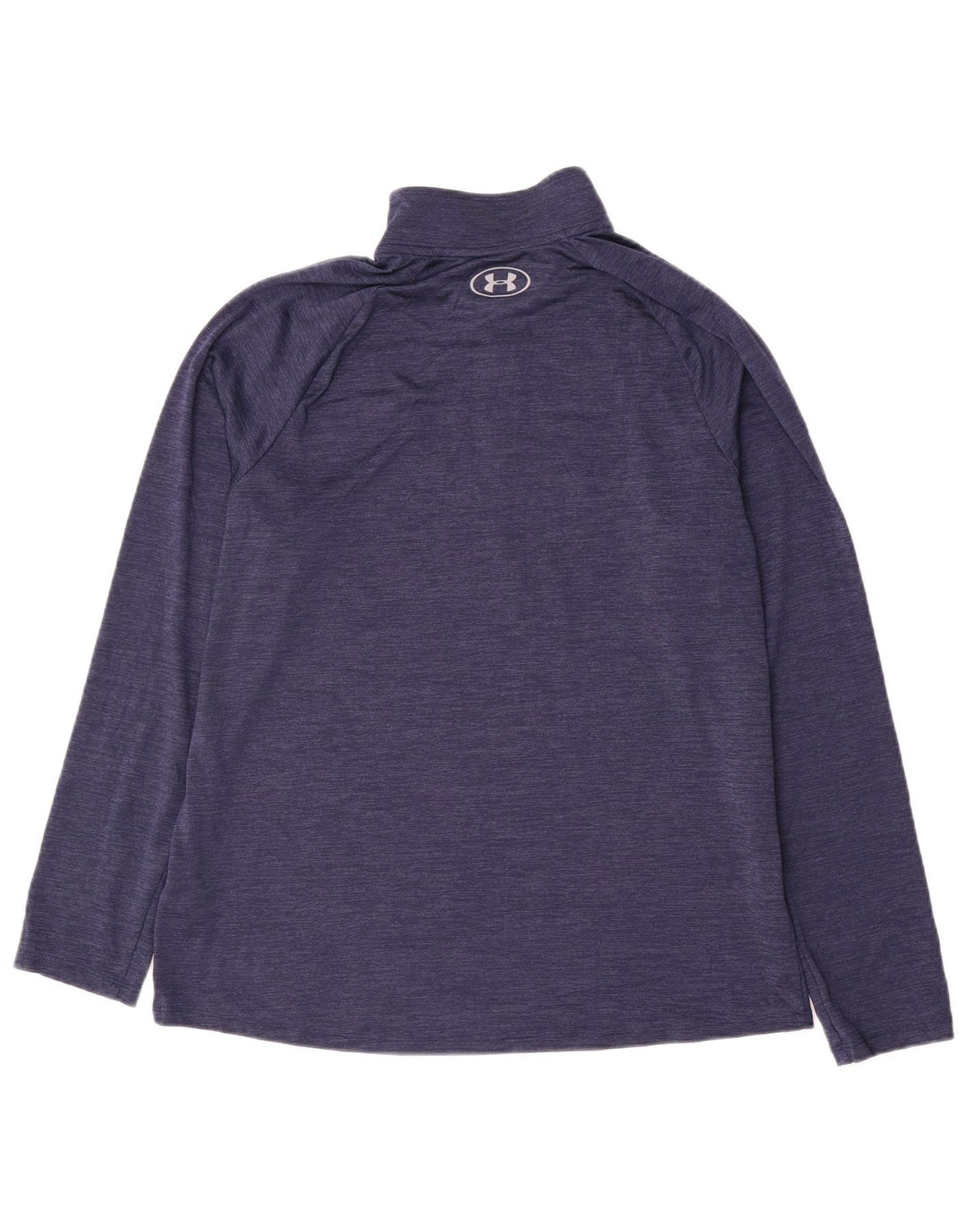 Under Armour Top de chándal con cremallera y cuello para hombre, talla grande, azul marino, a rayas