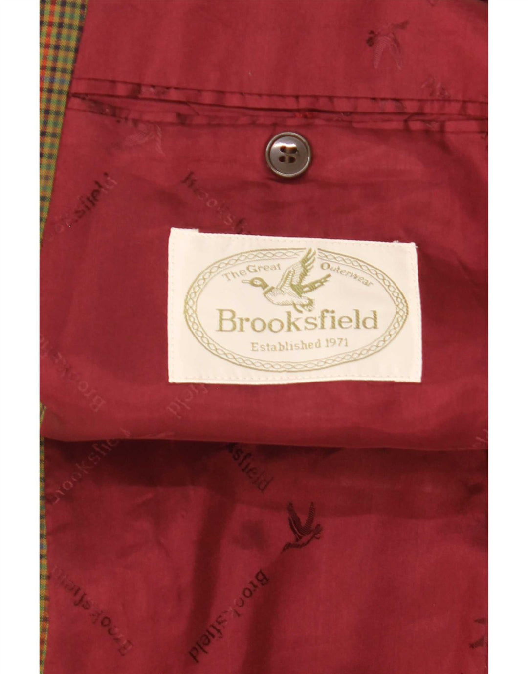 Brooksfield Chaqueta tipo blazer de 2 botones para hombre IT 52 XL Lana a cuadros verde