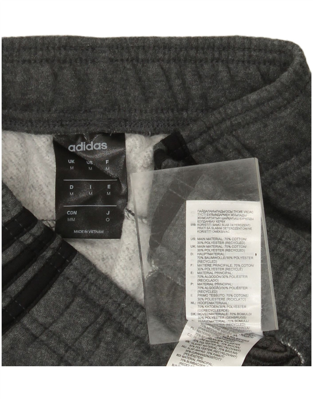 ADIDAS Hombre Chándal Pantalones Joggers Gris Medio Algodón