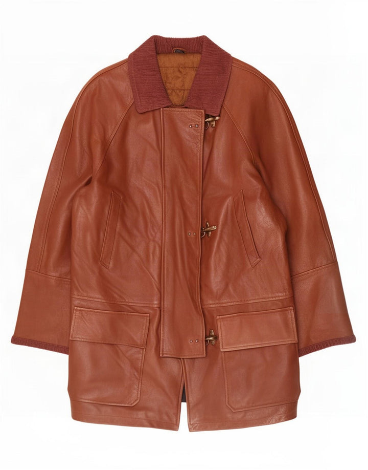 Giamax Abrigo de piel tipo trenca para mujer IT 50 2XL Marrón