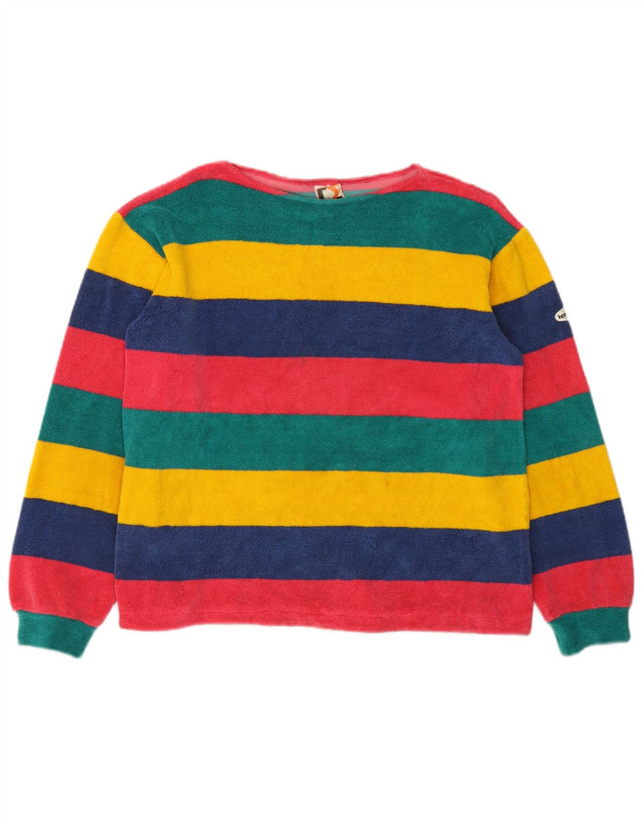 Jersey de vellón vintage para mujer IT 44 Algodón de rayas multicolor medio