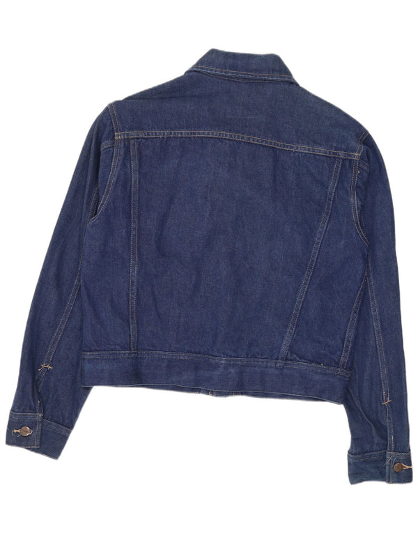Vintage mujer crop denim chaqueta IT 50 XL algodón azul marino