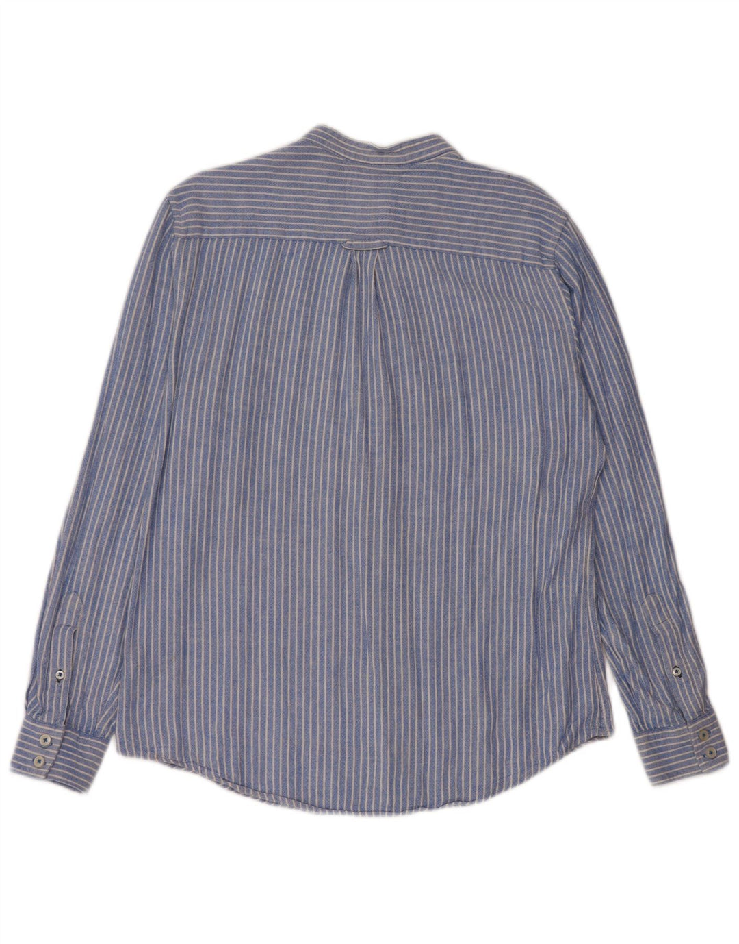 Crew Clothing Camisa para hombre de lino a rayas azul medio