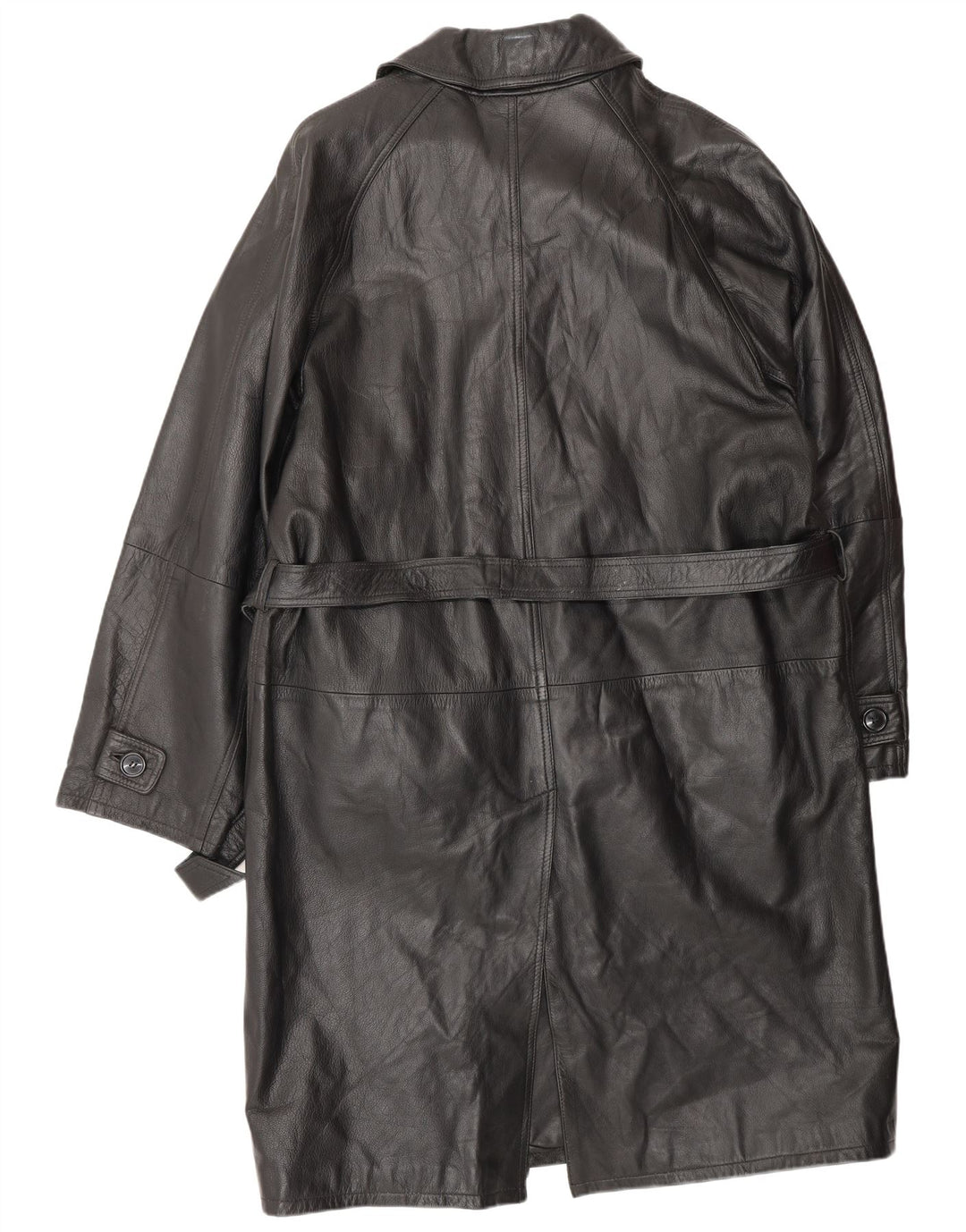 VINTAGE Abrigo de cuero para hombre IT 52 XL Cuero negro