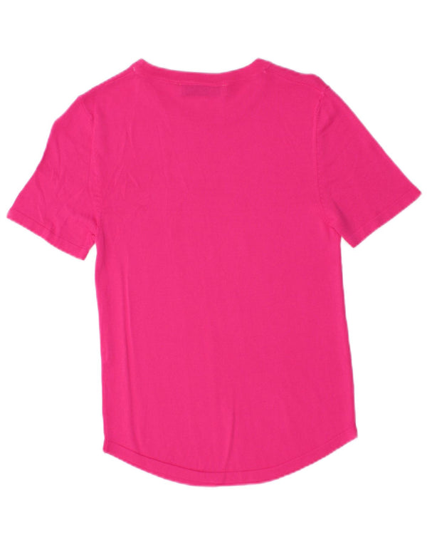 Zara Mujer Camiseta Top UK 8 Small Rosa